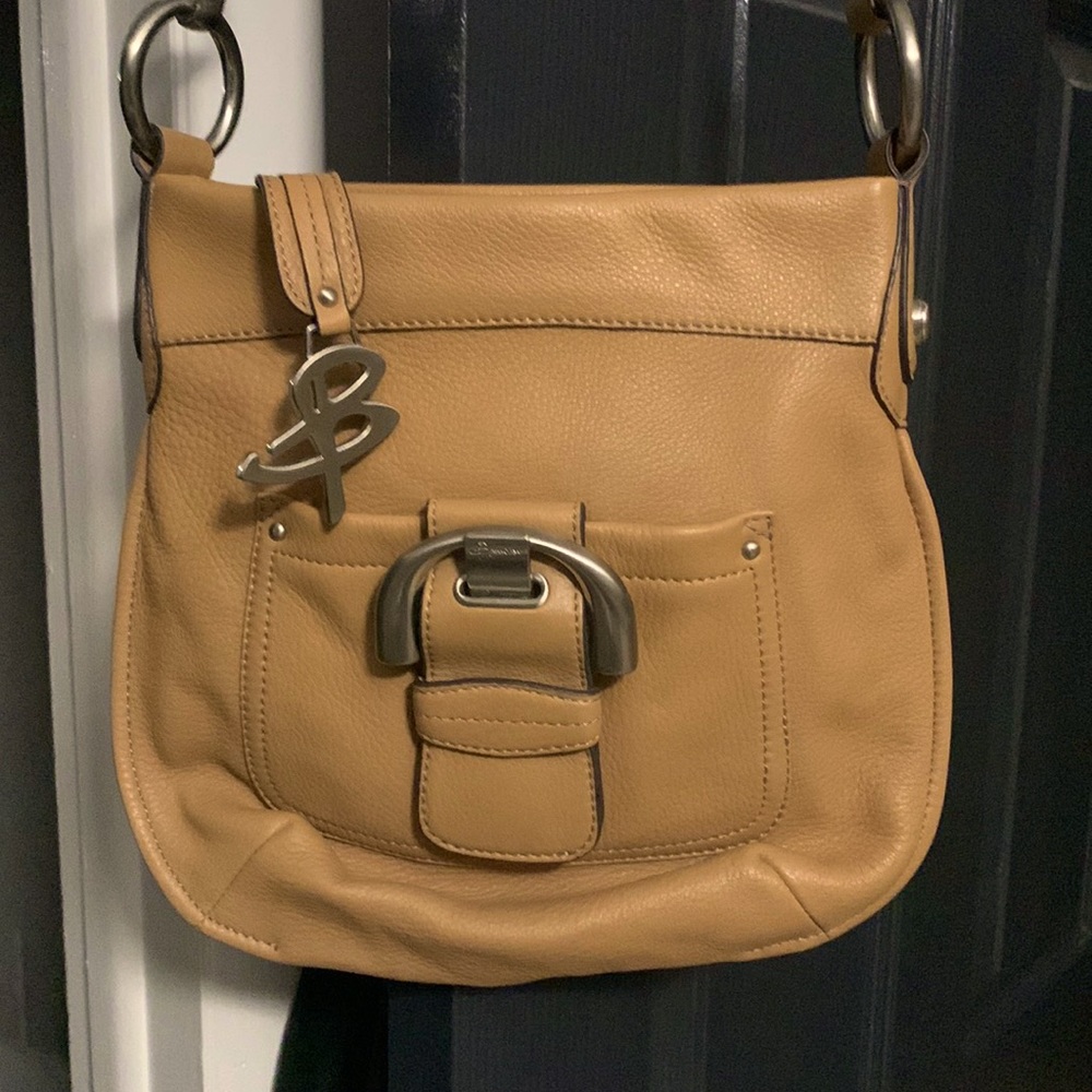 Camel brown leather B Mackowsky crossbody bag